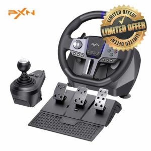 PXN V9 Gen2 Racing Wheel - Steering Wheel Driving Wheel 270°/ 900° Degree Vibration Gaming Steering Wheel with Shifter and Pedal for PS4