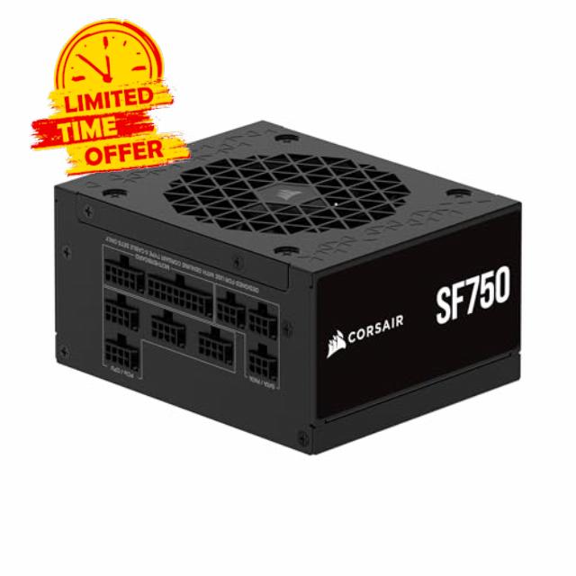 CORSAIR SF750 (2024) Fully Modular Low Noise 80 PLUS Platinum ATX Power Supply – ATX 3.0 Compliant – PCIe 5.0 Ready – SFX-to-ATX Bracket Included – Black