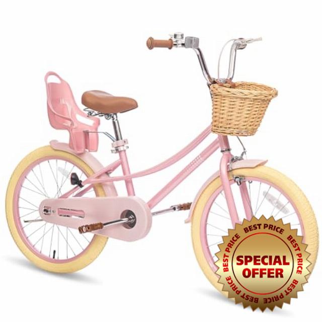 67i Girls Toddler Bike Bicycle for Kids Ages 2-12 Years Old 12 14 16 20 Inch Kids Bike for Girls Boys Bike with Training Wheels Kids Bicycles with Basket and Doll Seat