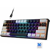 AULA F2088 Typewriter Style Mechanical Gaming Keyboard Blue Switch, with Removable Wrist Rest, Me...