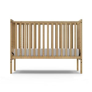 5-in-1 Full Size Convertible Toddler Bed with Sustainable Natural Pinewood for Small Baby Nursery Furniture
