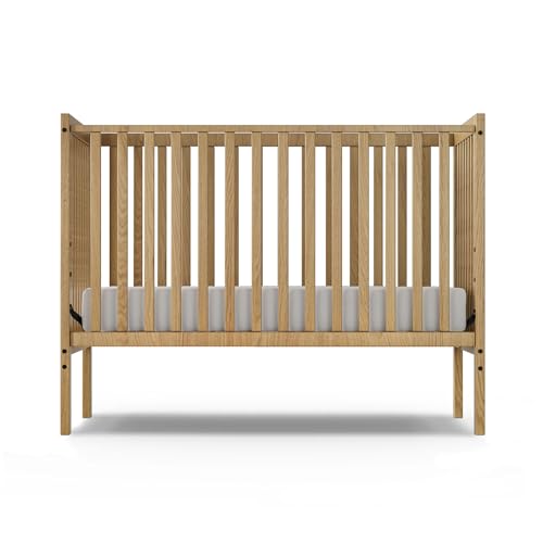 5-in-1 Full Size Convertible Toddler Bed with Sustainable Natural Pinewood for Small Baby Nursery Furniture