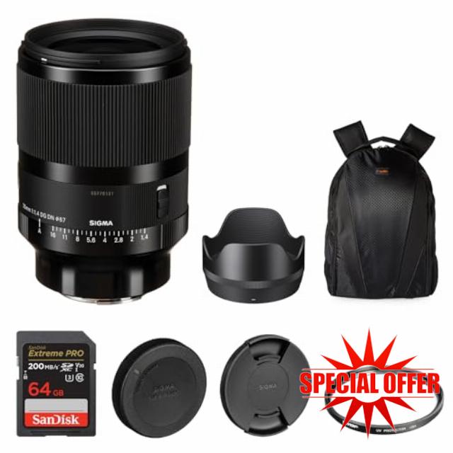 Sigma 35mm f/1.4 DG DN Art Lens for Sony E-Mount | Classic Art Line Camera Lens with Tiffen 67mm UV Protector Filter