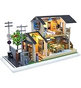 SICSHTOP Dolls house kit, DIY Wooden DollHouse Kit - Pink Dream House with Music Movement, 3D Woo...