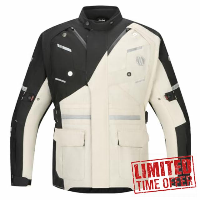 ILM Motorcycle Jacket with CE Armor and Removable Liner Protective All Season Waterproof Jacket for Men Women Model JRL2