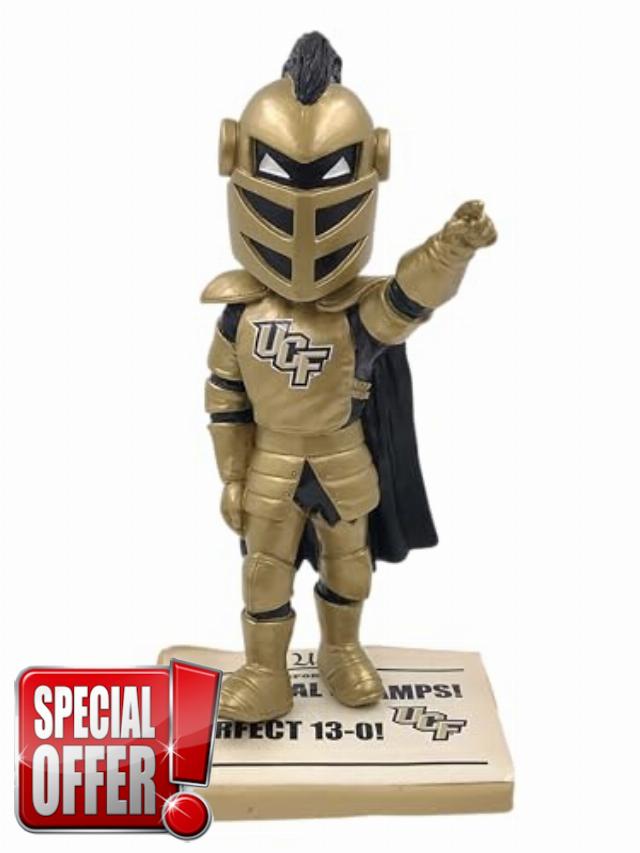 Knightro Central Florida Knights Newspaper Base Bobblehead NCAA