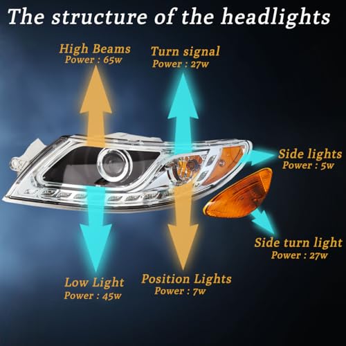 Black Headlamp Replacement Pair Driver And Passenger Side