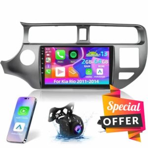 [2+64G] Car Stereo for Kia Rio 2011-2014 - 9 inch HD Touchscreen Android 13 Radio - Wireless Carplay and Android Auto