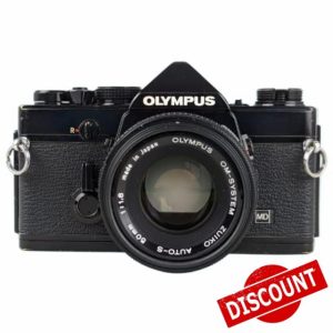 Generic Olympus OM 1 Black Vintage 35mm SLR Film Camera with f/1.8 50mm Prime Lens (Renewed)