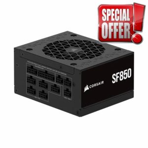 CORSAIR SF850 (2024) Fully Modular Low Noise 80 PLUS Platinum ATX Power Supply – ATX 3.0 Compliant – PCIe 5.0 Ready – SFX-to-ATX Bracket Included – Black