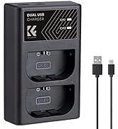 K&F Concept NP-FZ100 Battery Charger with Dual-Slot and LCD Screen, Micro USB and Type-C Charger ...