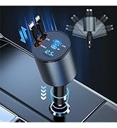 100W 4 in 1 Retractable Car Charger with iWatch Charger,Car Phone Fast Charger with Type-C & Lign...