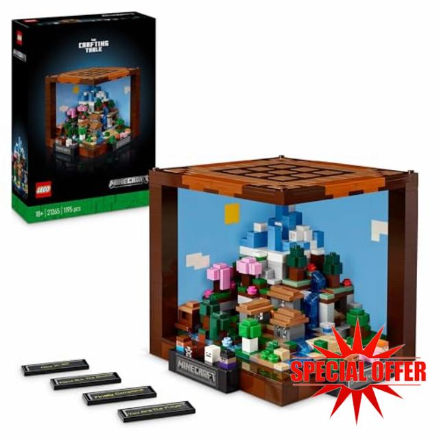 LEGO Minecraft The Crafting Table Model Kit for Adults to Build