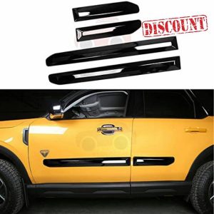 FTAPACCE 4PCS Side Door Sill Molding Trim Bar Plate Fits for Ford Bronco Sport 2020-2024 (Glossy Black)