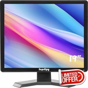 19 Inch TFT LCD Security CCTV Monitor 1280x1024 4:3 Resolution Color Display Screen Support HDMI/VGA/AV/BNC/USB Input with Remote Control Built-in Speakers for CCTV Surveillance Camera STB