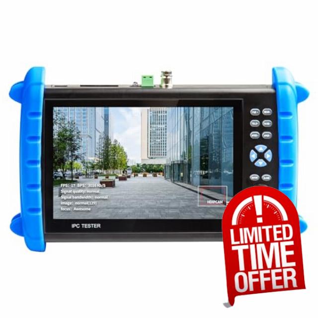 CCTV Camera Tester 7" IPS Touch Screen 6K 12mp IP Camera Tester CVBS Analog Camera Built-in WiFi with IP Discovery/POE/RJ45 Cable TDR Test/PTZ Control/HDMI Output/IPC Tester/Network Tool