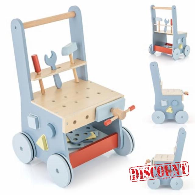 GYMAX Wooden Baby Walker