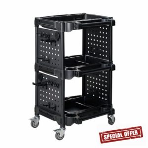 Auto Detailing Tool Cart with Pegboard-Car Detailing Organizer for Garage DIY Home Studio Projects