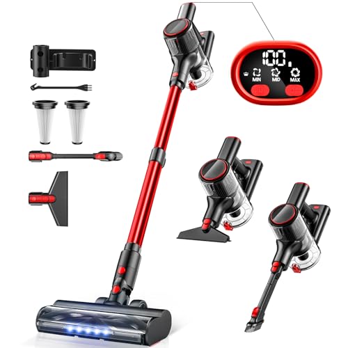 30Kpa 8-in-1 Powerful Suction Stick Vacuum with LED Display
