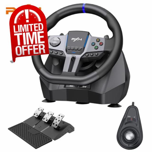 PXN Gaming Steering Wheel - V9 GEN2 Xbox Racing Wheel 270/900° Car Simulation with Pedal and Shifter