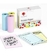 Phomemo Self-Adhesive Thermal Paper - 3 Rolls of White Printing Paper, Compatible with Phomemo Q0...