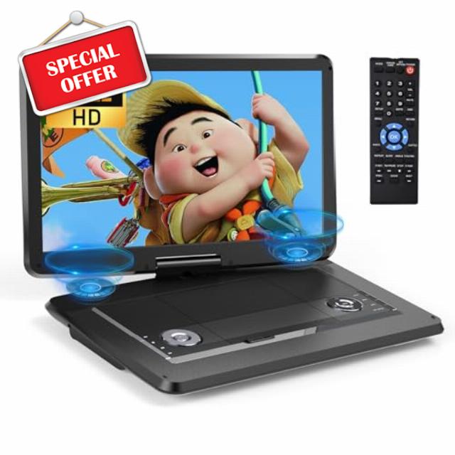 Arafuna 18" Portable DVD Player with with 5-Hour Rechargeable Battery