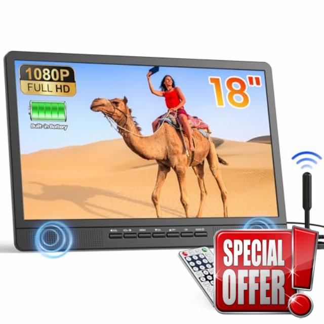 Desobry 18" Portable TV for Camping