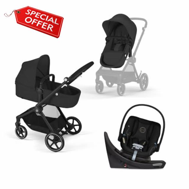 Cybex EOS 5-in-1 Travel System Stroller + Lightweight Aton G Swivel Infant Car Seat