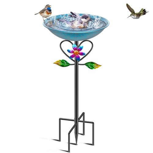 Freestanding Birdbath with 5 Prongs Base Stake