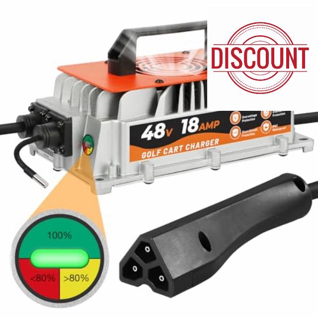 18 AMP 48 Volt EZGO RXV & TXT Golf Carts Battery Charger