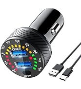 Car Charger Adapter 36W Dual QC3.0 Port Car Phone Charger with Type C Cable, Fast USB Cigarette L...