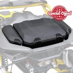 SAUTVS UTV Poly Water Resistant Large Capacity Rear 96L Storage Cargo Trunk Box & 13.5L Side Cargo Storage Boxes Set for Can-Am Maverick R X RS 2024+ Accessories (3PCS