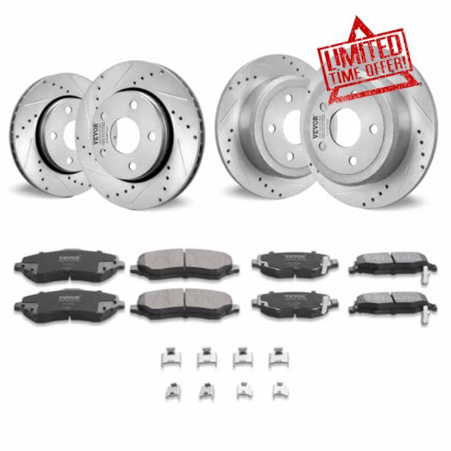 VEVOR Front and Rear Brake Kit Compatible with 2007-2017 Jeep Wrangler