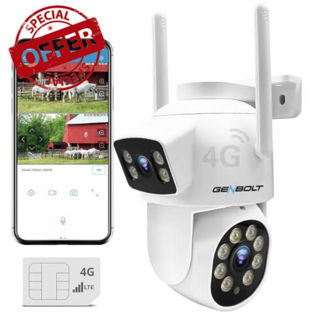GENBOLT 3G/4G LTE Security Camera Outdoor No WiFi
