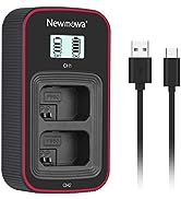 Newmowa NP-FW50 Replacement Battery (2 Pack) and Smart LCD Display Dual USB Charger for NP-FW50 a...