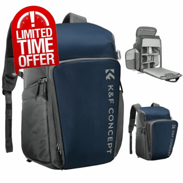 K&F Concept Camera Bag for Photographers Large Capacity Camera Backpack with Raincover for Canon/Nikon/Sony/DJI Mavic Drone