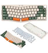 ATTACK SHARK AKS068 Alice Layout Wired Mechanical Keyboard, Gasket Mount 68 Keys Ergonomic 60% Ga...