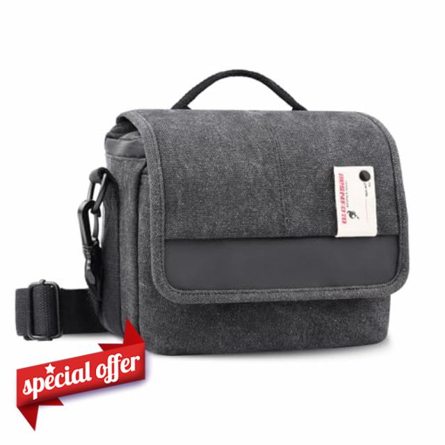 Besnfoto Camera Bag Purse Small Messenger Shoulder Bag for Mirrorless DSLR Camera Waterproof Canvas Compact Photography Case