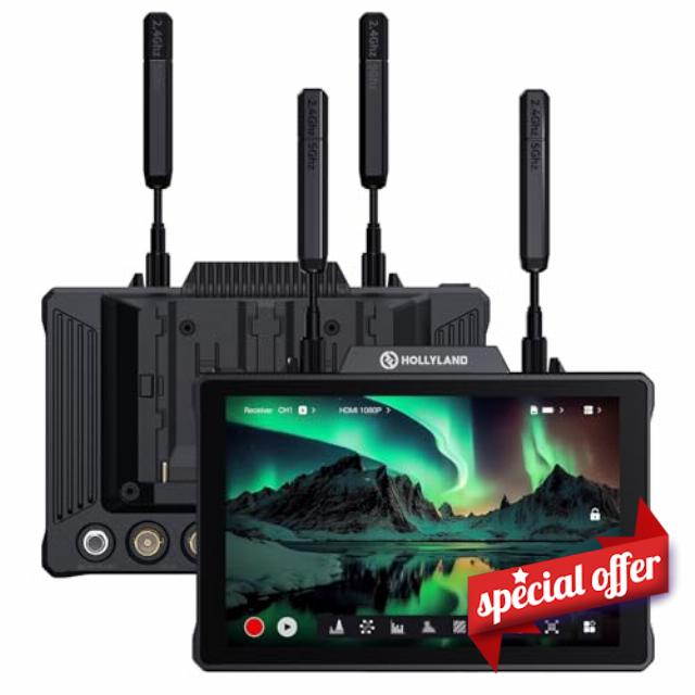 Hollyland Pyro 7 Wireless Video Transmitter & Receiver & 7 inch Camera Field Monitor HDMI & SDI 1300ft Range