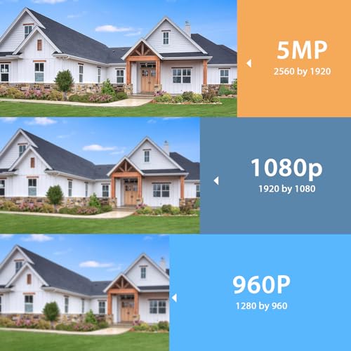 Plug & Play】 Hiseeu 5MP WiFi Security Camera System Outdoor