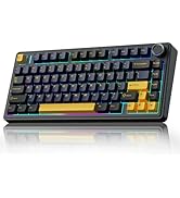 AULA F99 Pro Wireless Gaming Keyboard,Tri-mode Mechanical Keyboard Wireless with Control Knob,Sid...
