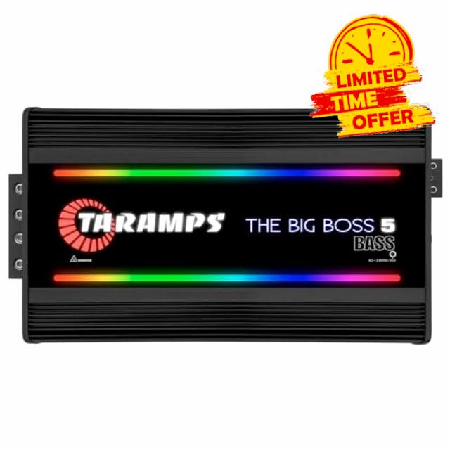 Taramps The Big Boss 5 Bass Black Version Monoblock Amplifier RGB Effects 0.5~2 Ohms 5000 Watts Rms Multi-Impedance Car Audio System Class D
