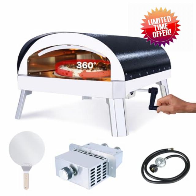 Pittazero 13" Gas Pizza Oven Outdoor Propane with Pizza Cutter& Carry Bag