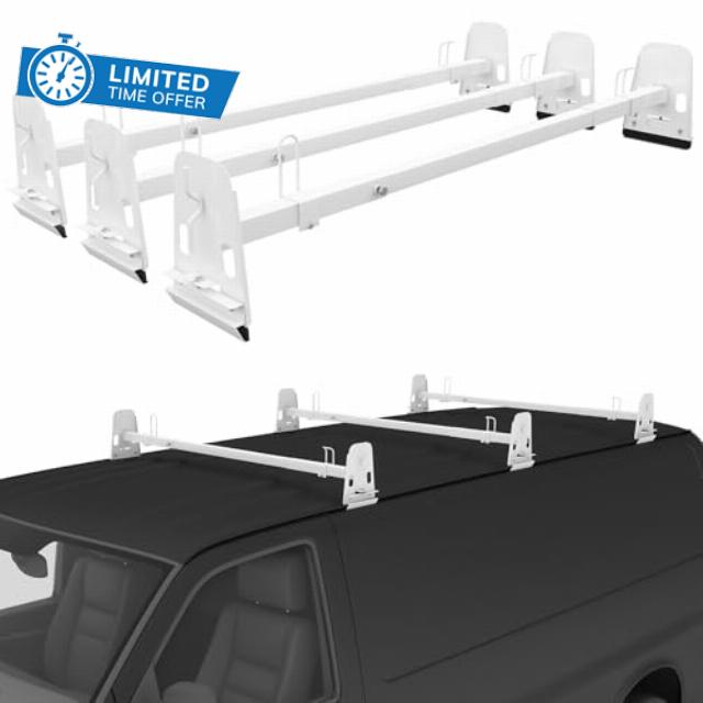 Van Roof Ladder Rack 3 Bar Set