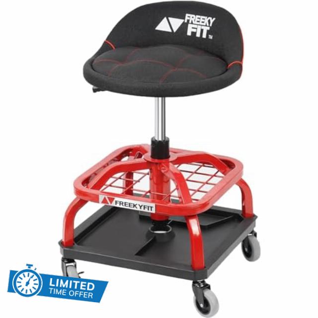 Rolling Shop Stool for Garage with Casters