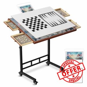 Puzzle Table with Drawers