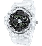PINDOWS Watch for Men, 50M Waterproof Analog Digital Watches Watch Outdoor Sports Electronic Watc...