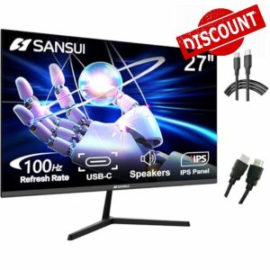 SANSUI Monitor 27 Inch IPS 100Hz Computer Monitor