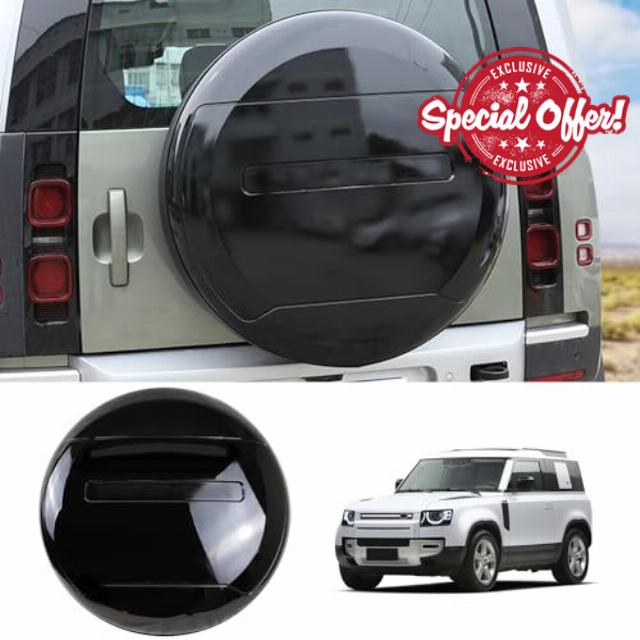 Spare Tire Cover Compatible with Land Rover Defender 90 110 130 2/4 Door 2020-2024 Spare Tyre Wheel Protector ABS Plastic Exterior Accessories (Glossy Black)