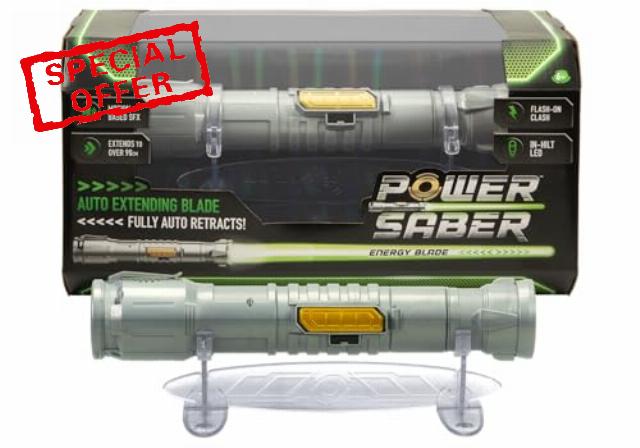 Power Saber: Green | Auto Extending 30" LED Energy Blade | With Motion Based Light and Sound Effects | Recommended Ages 6+